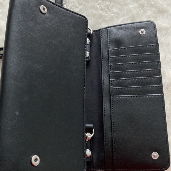 Nine West Crossbody Flap Wallet - Black - Picture 8 of 12